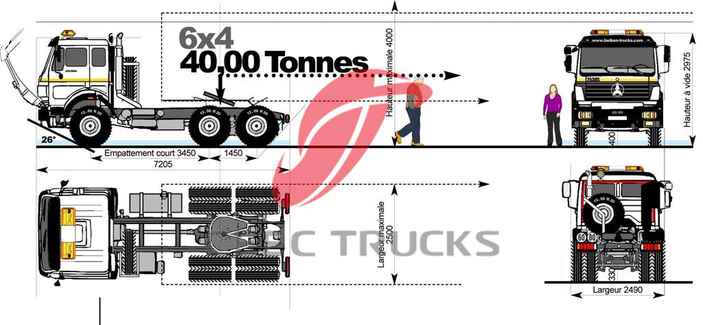 beiben 6x4 V3 tractor trucks drawing