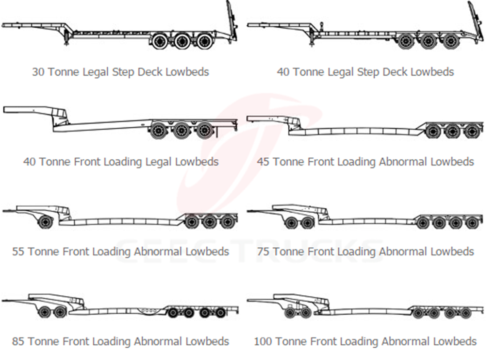 50T low flatbed semi trailer