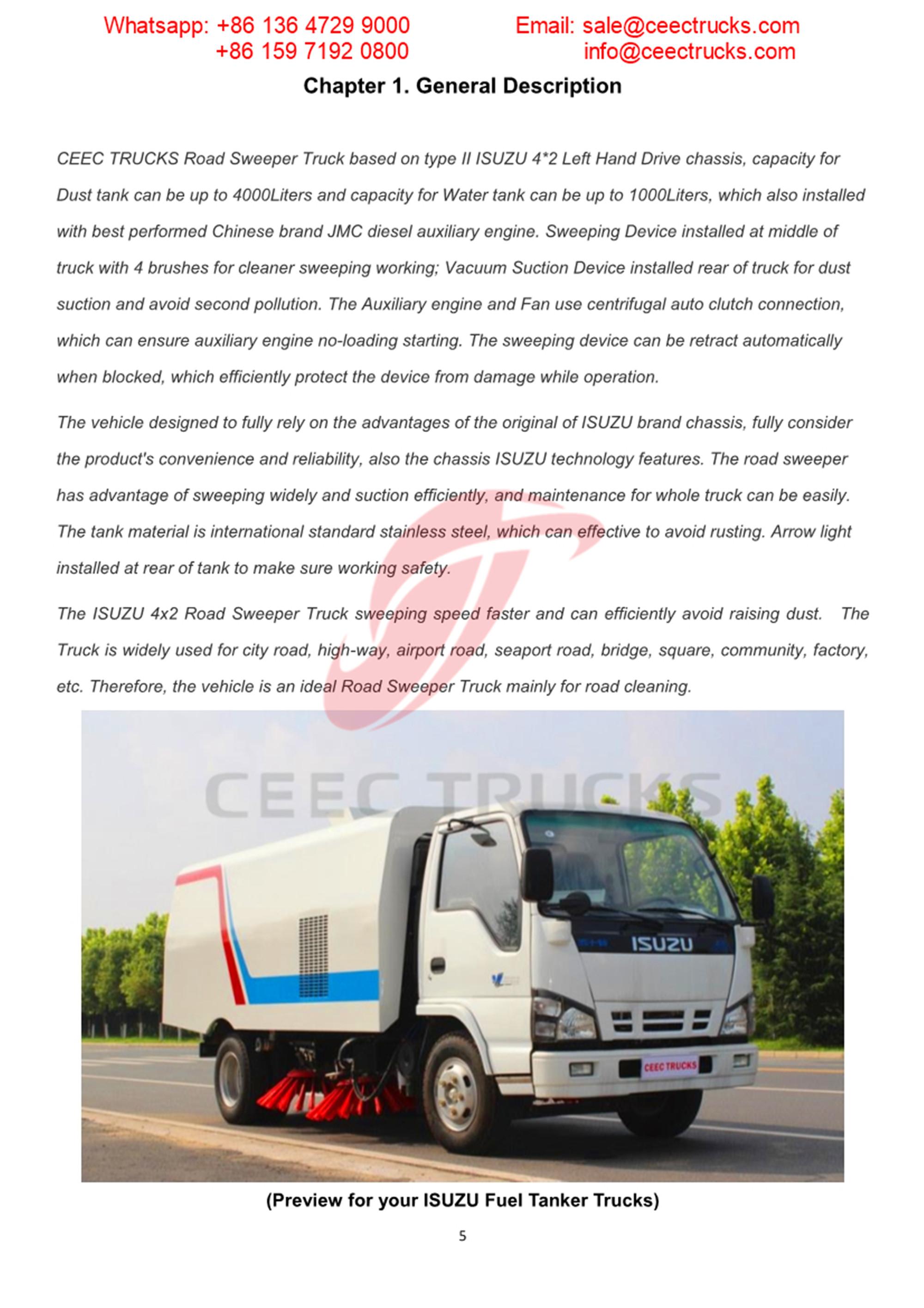 Phillippine customer buy 5CBM isuzu road sweeper truck