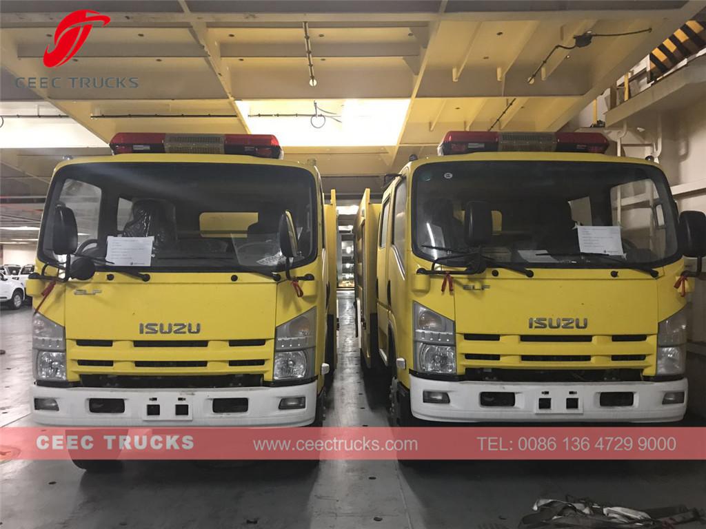 Dubai customer buy 2 units ISUZU firefighting trucks low price sale Dubai customer buy 2 units ISUZU firefighting trucks low price sale