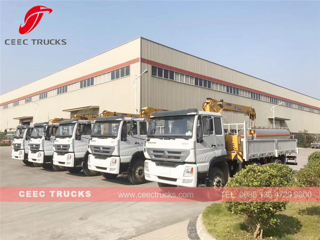 5units SINOTRUK 5t boom crane truck for Wuhan Seaport 5units SINOTRUK 5t boom crane truck for Wuhan Seaport