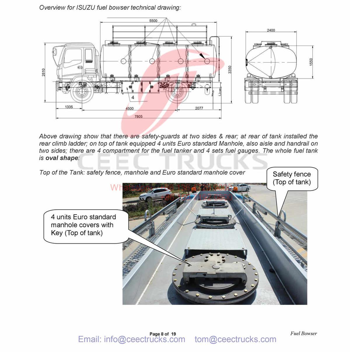 Technical drawing for CEEC fuel bowser