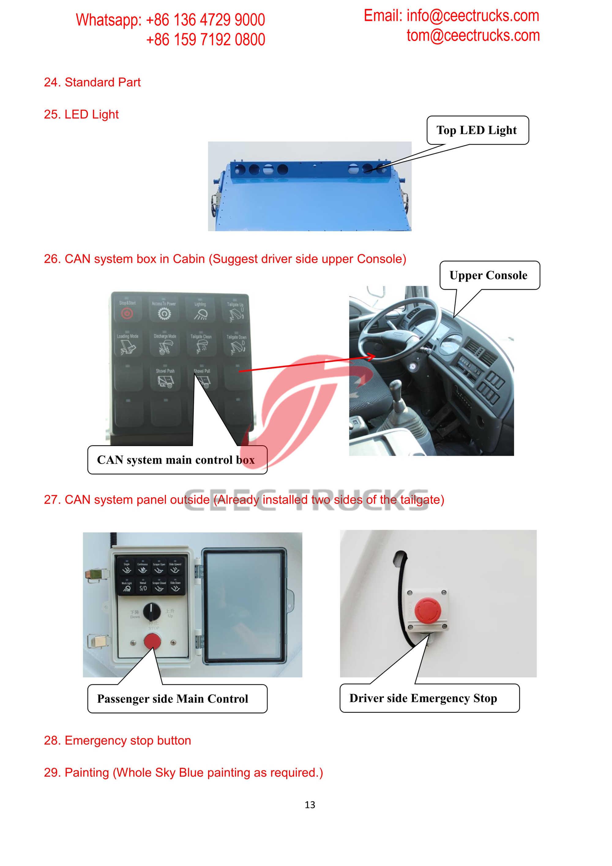 St Martin 14CBM garbage compactor superstructure operation manual