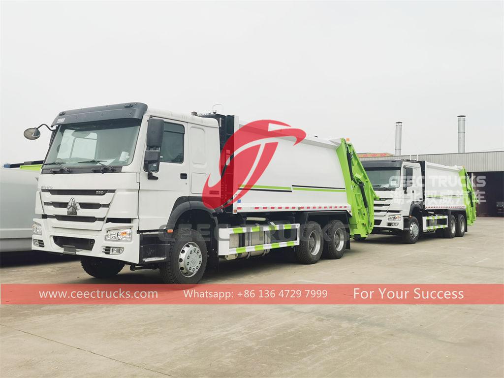 Factory original HOWO 10 wheeler rear loader garbage trucks for sale