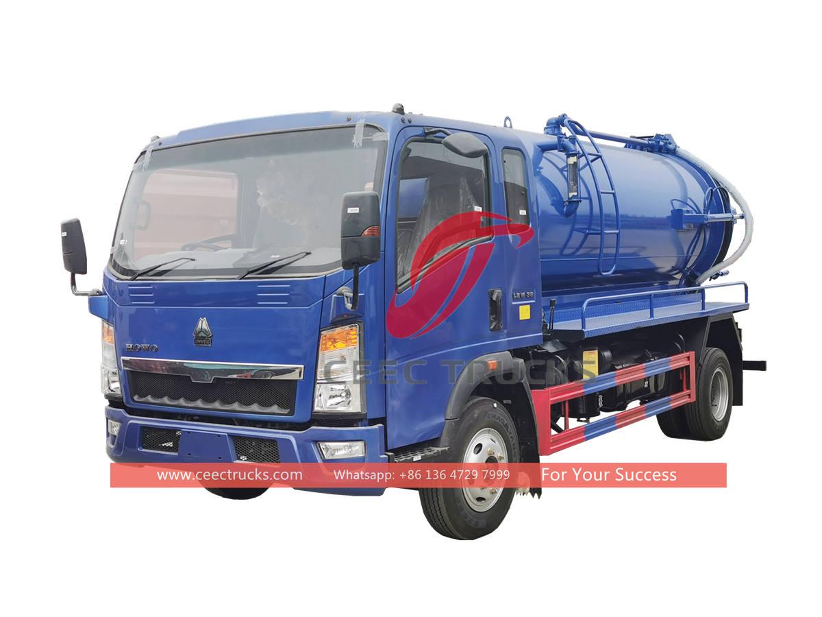 HOWO 4Ã—2 RHD 6CBM vacuum septic tank truck for sale