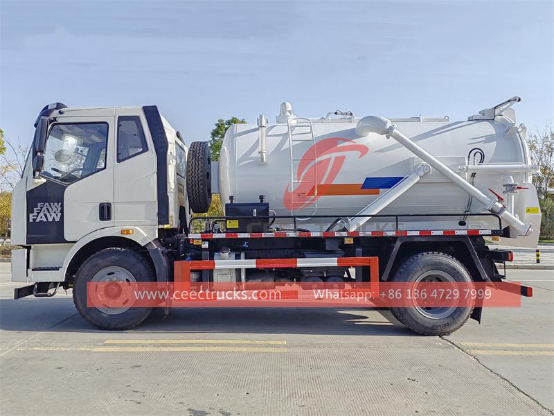 FAW 10000L sewer pump tanker truck