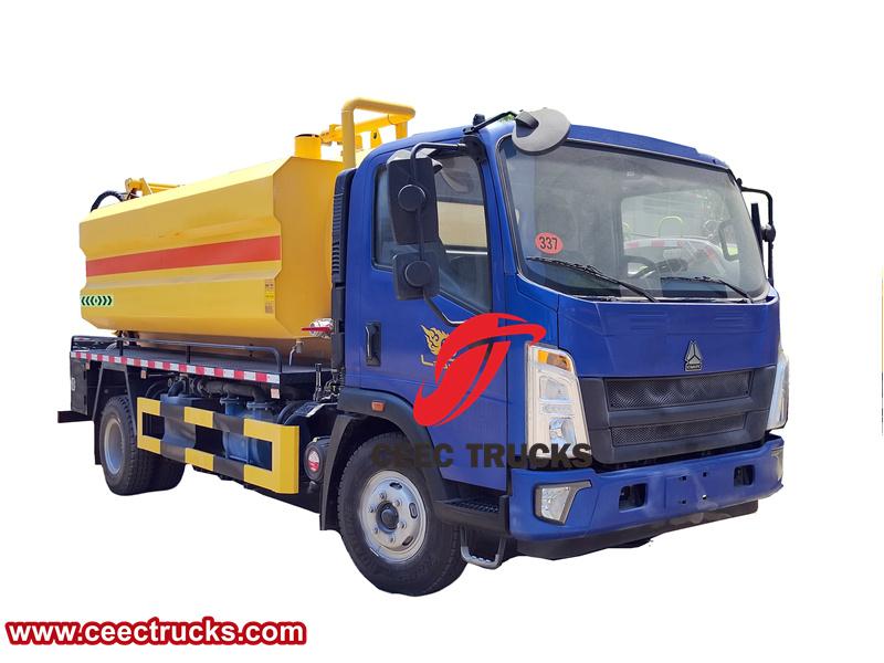 Howo&nbsp;5,000&nbsp;liters&nbsp;vactor&nbsp;jetting&nbsp;truck with Moro pump