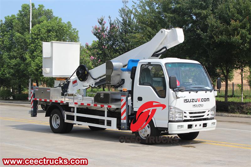 Isuzu 100P aerial platform truck with busket