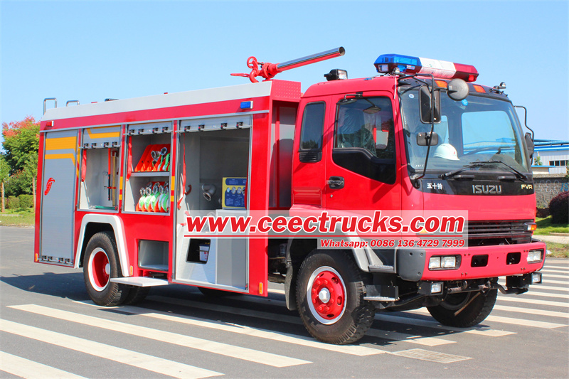 Isuzu FVR dry Powder nitrogen fire truck