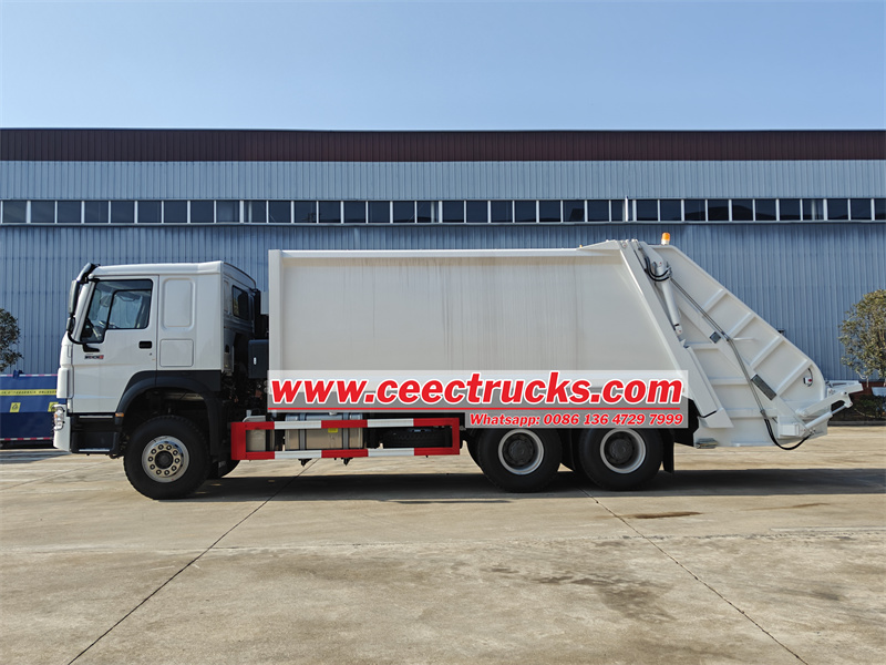 HOWO Heavy Duty 20cbm Refuse Container Rear Load Garbage Truck