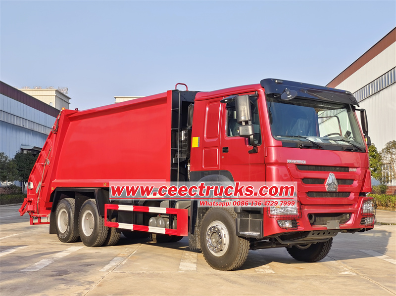 Howo 20 cbm rear end loading garbage truck