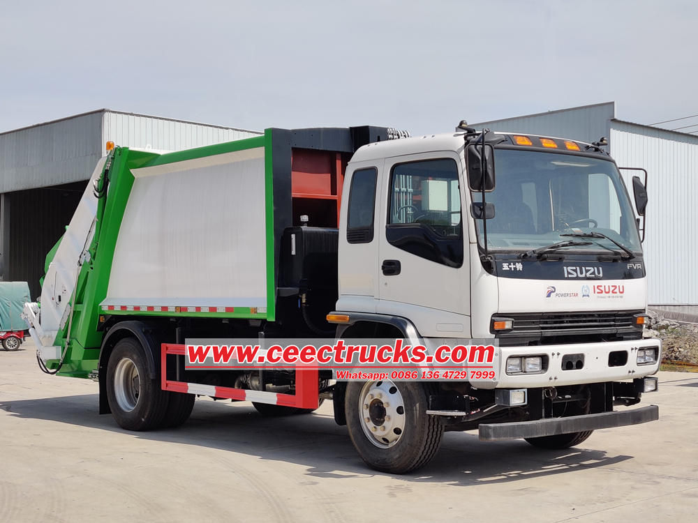 Isuzu garbage compactor truck