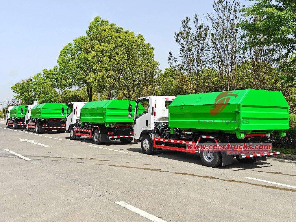 Isuzu hook loader garbage truck