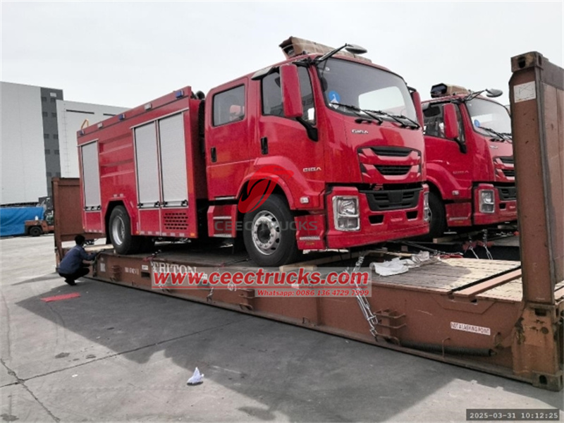 Isuzu GIGA 4X fire department truck for 40FR container shipment