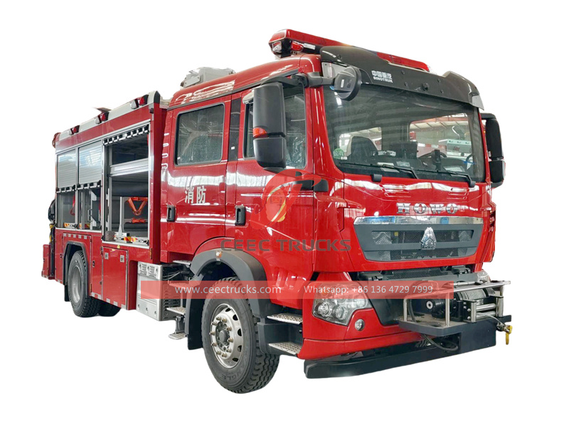 Howo 4x2 emergency lighting fire truck
