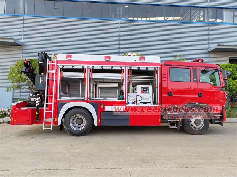 Howo multipurpose fire truck with hydraulic crane Howo multipurpose fire truck with hydraulic crane