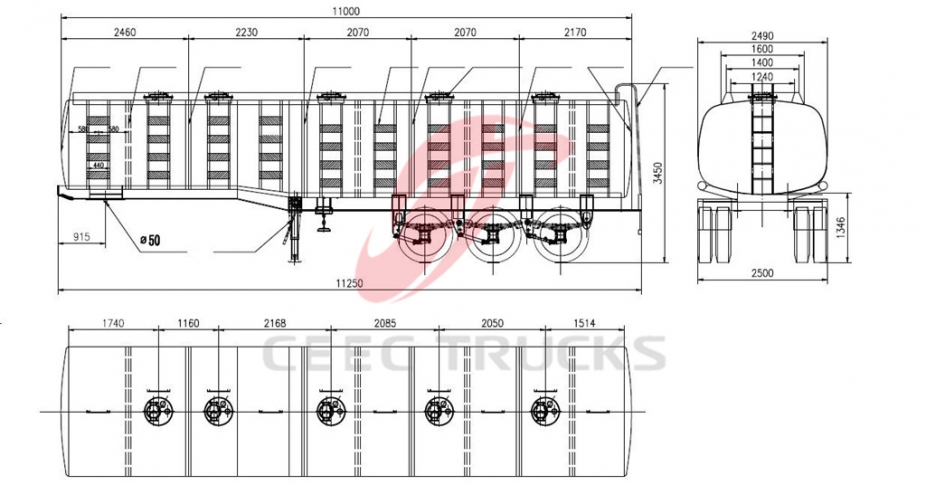 Heavy type 40000 liters fuel tanker semi trailer manufacturer