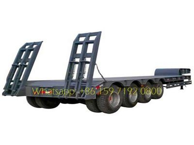 Cheap price 4 axle low bed semi trailer 100 ton 120 tons low bed truck trailer for sale