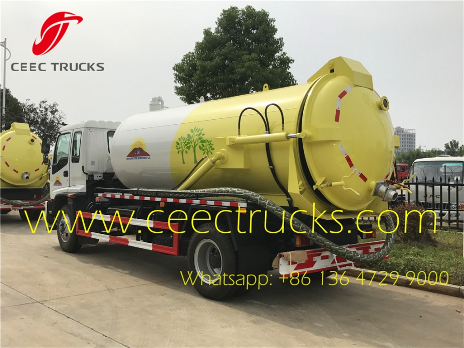 TOP quality ISUZU 10CBM vacuum sewage suction truck export Mongolia