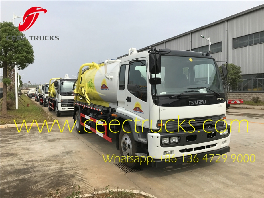 TOP quality ISUZU 10CBM vacuum sewage suction truck export Mongolia