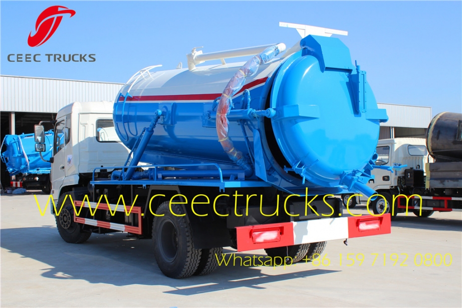 Dongfeng top design 9CBM vacuum suction tanker truck