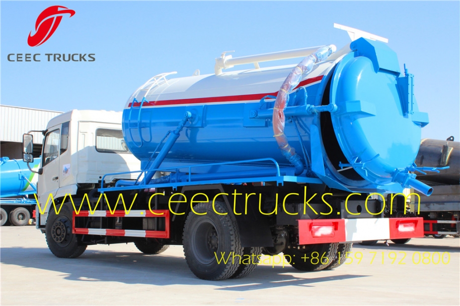 Dongfeng top design 9CBM vacuum suction tanker truck