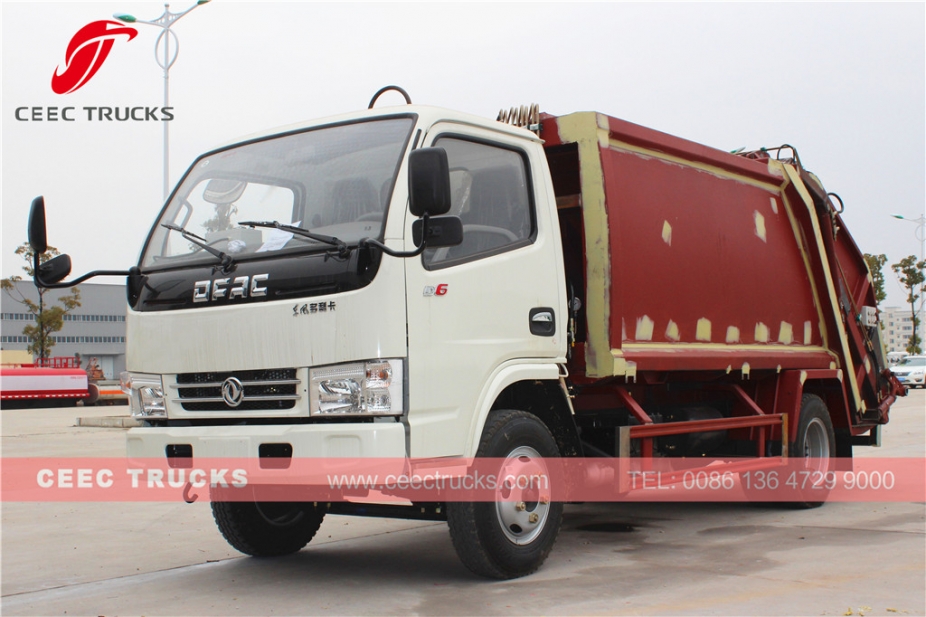 TOP design Dongfeng 5CBM garbage compactor vehicle