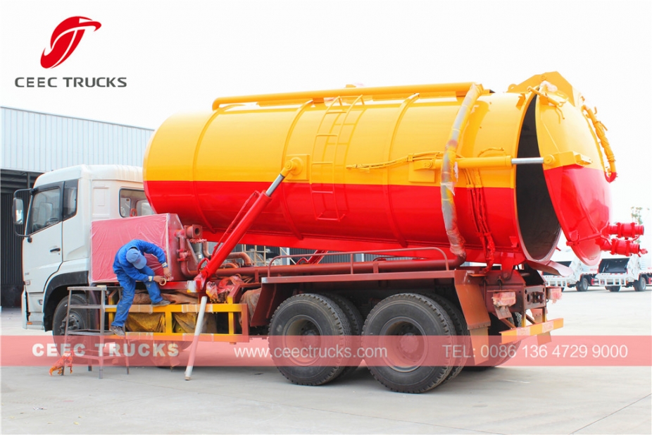Truk tanker penghisap limbah vakum Dongfeng 16CBM