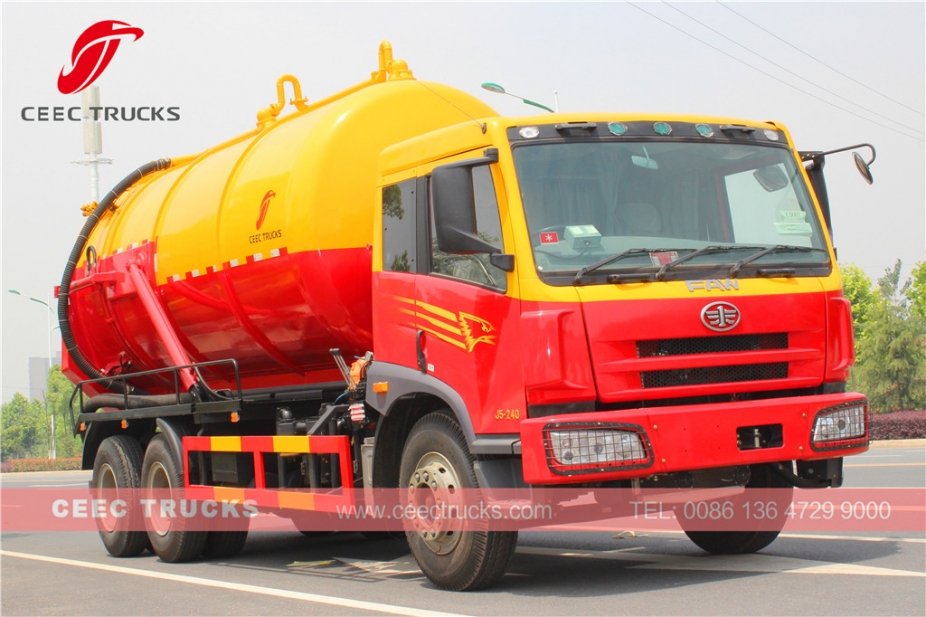 Truk tanker kosong limbah FAW 18CBM