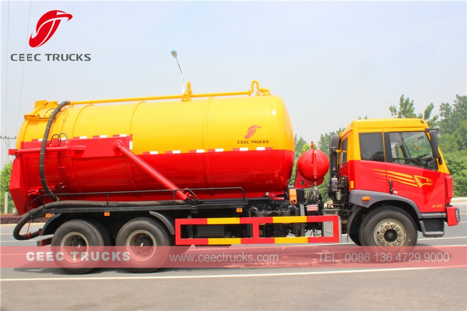 Truk tanker kosong limbah FAW 18CBM