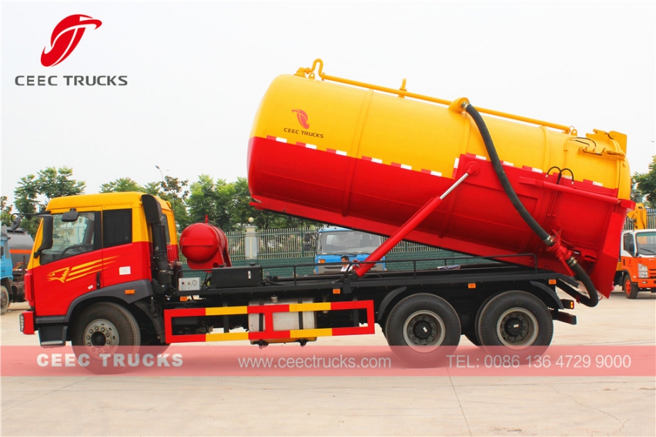 Truk tanker kosong limbah FAW 18CBM