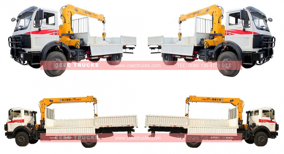 BEIBEN 5 T truck mounted crane lorry trucks