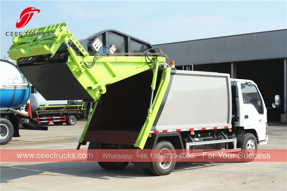 5 CBM capacity garbage compactor truck