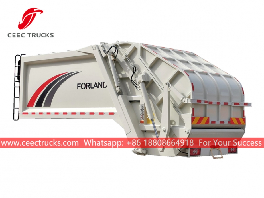 New designed 8,000 liters compression rubbish truck body