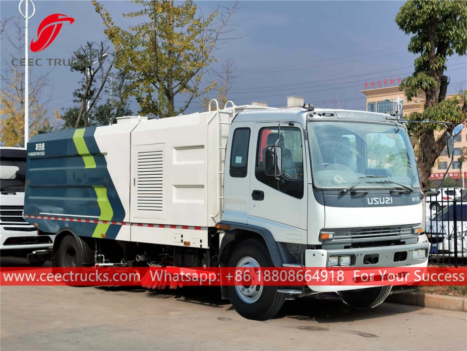 ISUZU 15cbm road sweeper truck with washing system