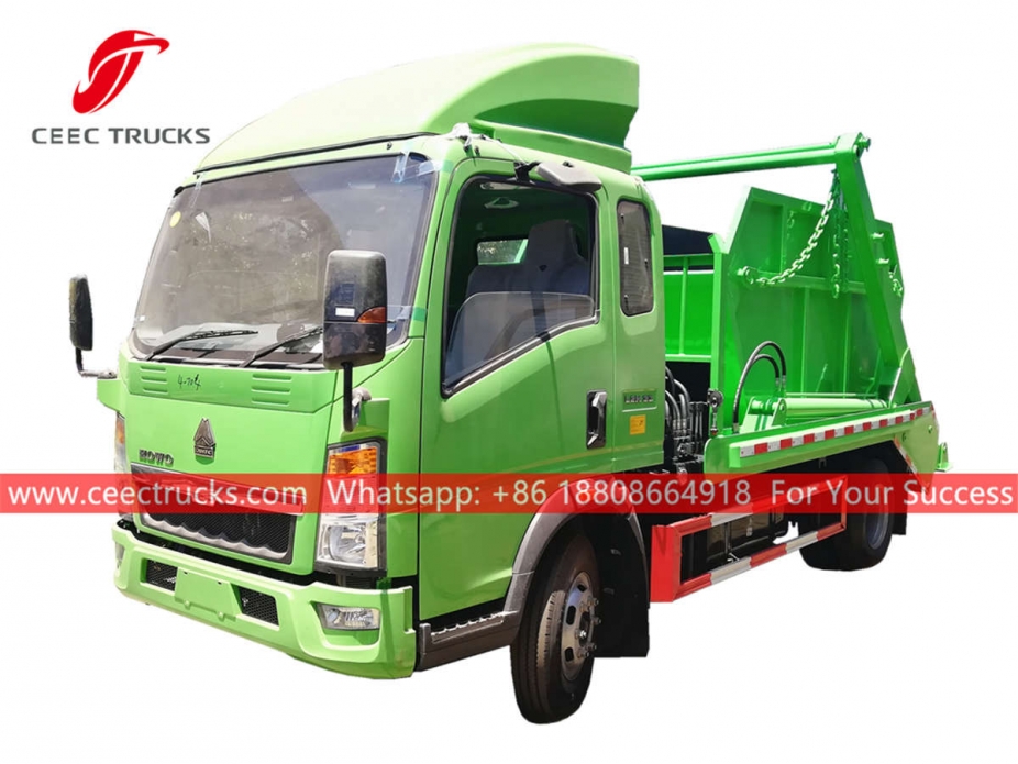 HOWO 120HP RHD swing arm garbage truck