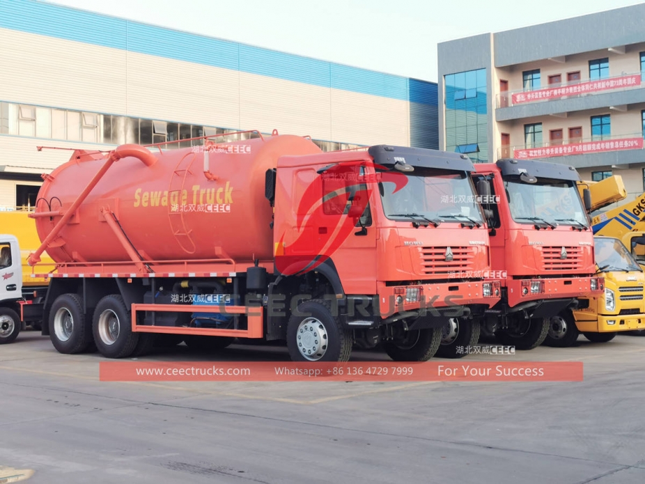 howo 6*6 drive vacuum sewage tanker truck