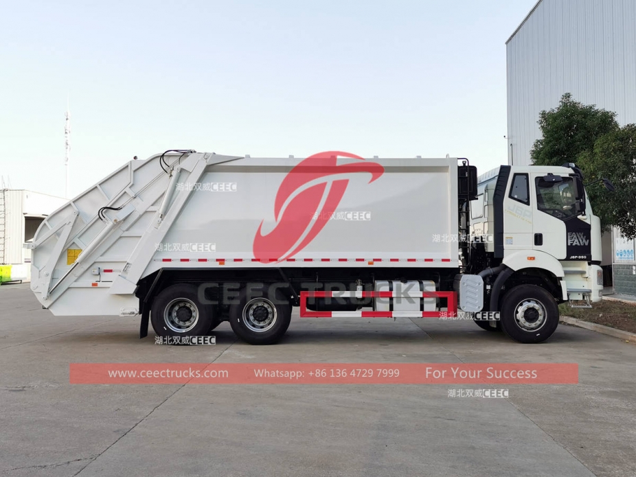 Brand new FAW J6P 350HP 20CBM waste compactor truck for sale