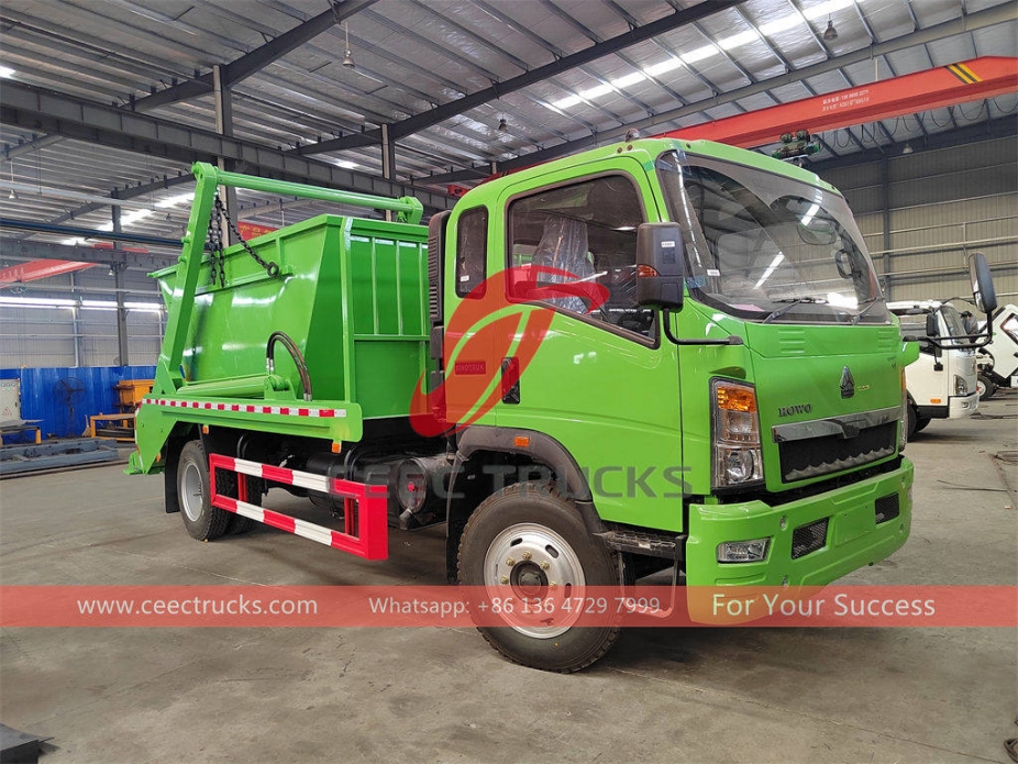 HOWO 6CBM swing arm garbage truck