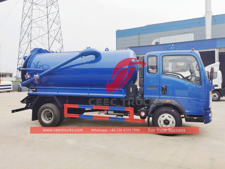 HOWO 6CBM vacuum cleaning truck at discount price