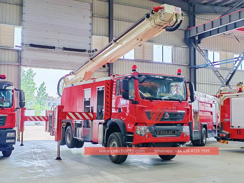 HOWO 6×4 water fire fighting truck with 32 Meters Higher Pressure Water Cannon