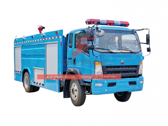 HOWO 5000 Liters water tank fire engine