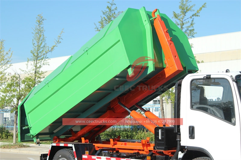 ISUZU NPR 10cbm hook loader truck with factory direct sale