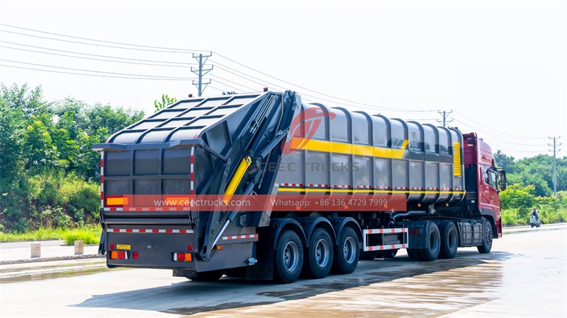  Rear Load 45CBM Garbage compactor semi trailer with factory direct sale