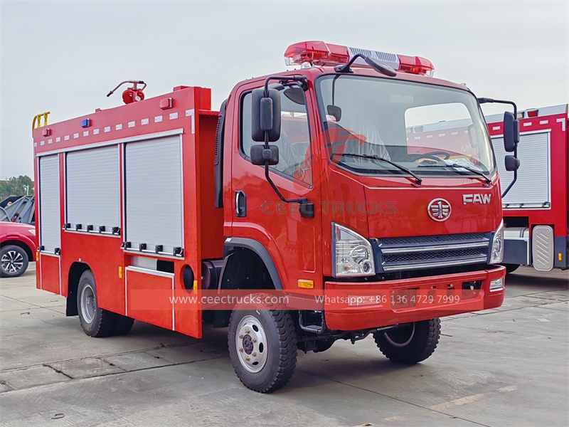 FAW 4x4 forest fire fighting truck with 4CBM water tank