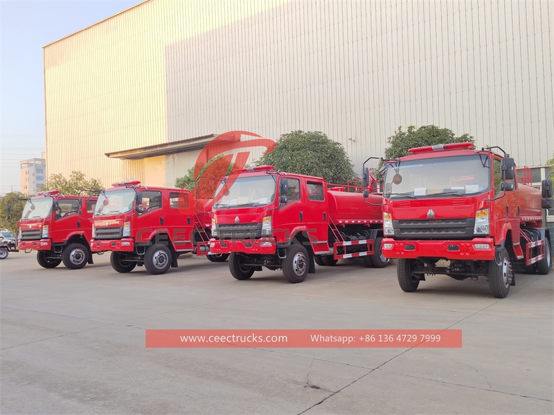 Howo 4x4 drive fire engine with factory direct sale