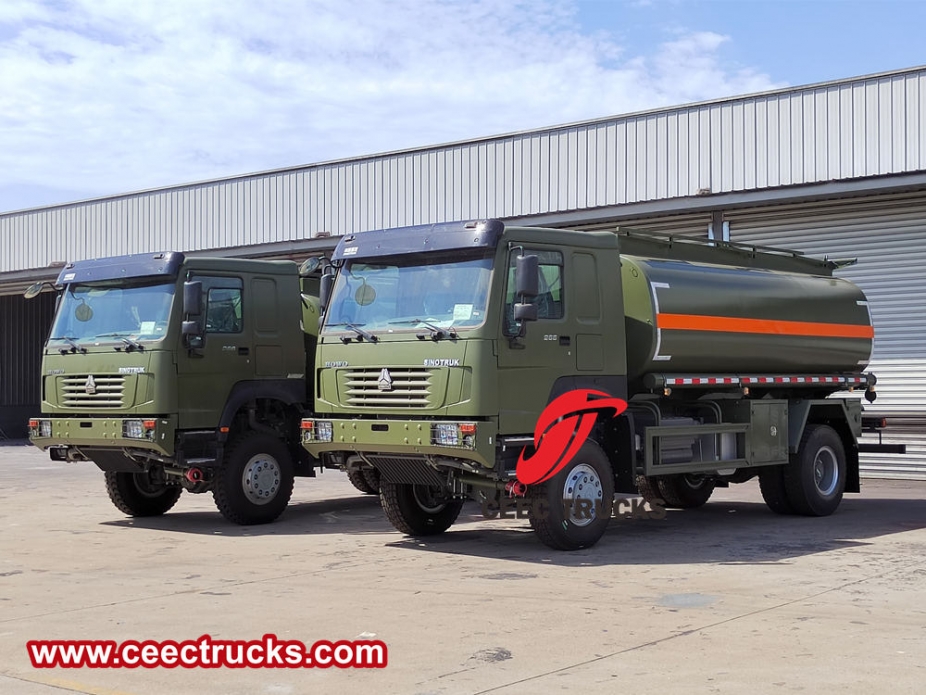 Howo 4x4 menggerakkan bowser diesel seluler militer