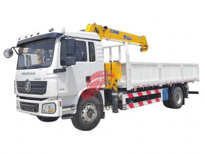 Shacman 4x2 dropside cargo truck mounted XCMG 6.3tons boom crane