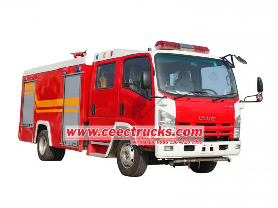 Isuzu 190HP dry powder nitrogen fire truck