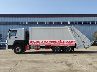 Howo 6x4 automatic refuse garbage compactor truck